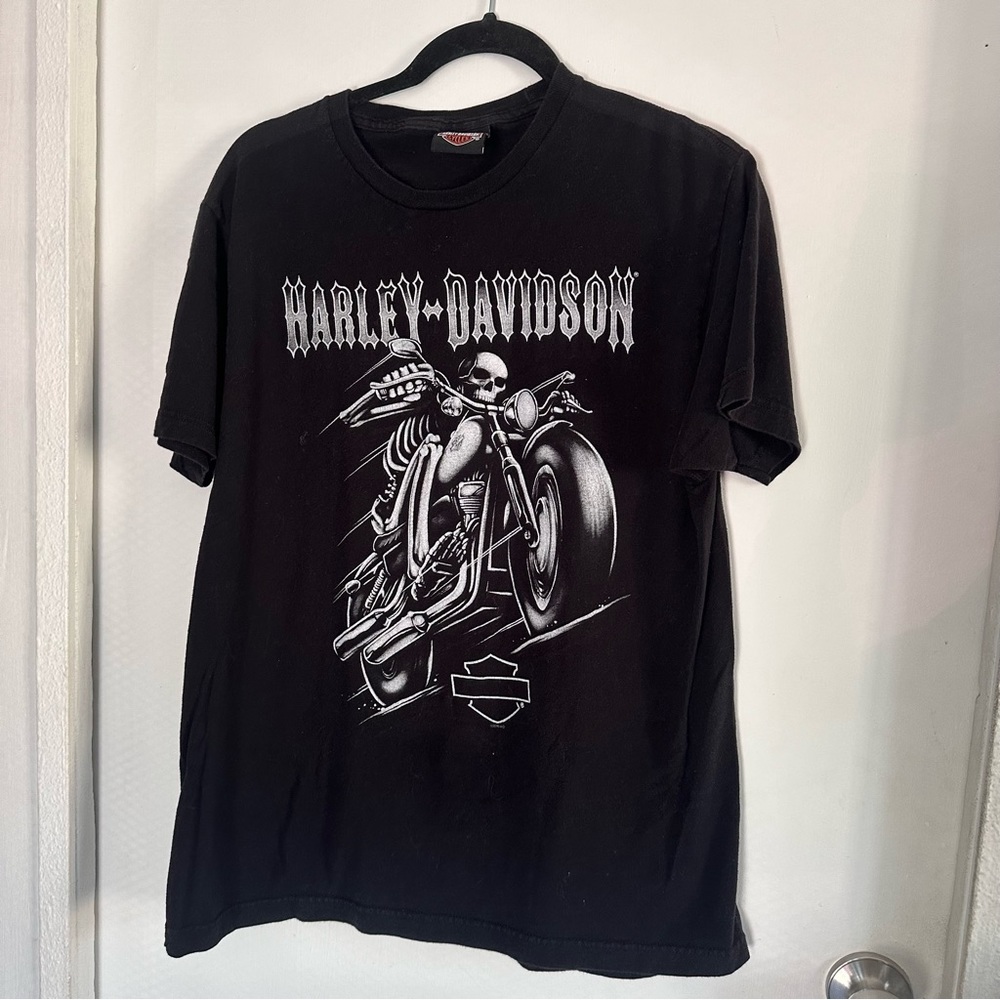 Harley-Davidson® Men's Pinned Tonal Graphic Short Sleeve T-Shirt, Solid Black